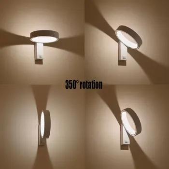 Modernas Lâmpadas de Parede LED Giro Flexibilidade Parede do Quarto Luzes Corpo de Alumínio Interior de Cabeceira de Iluminação