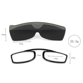 Mini Óculos de Leitura Homens Clipe Nasal Moda de Plástico de Alta Qualidade Ampliação da Presbiopia Óculos Preto das Mulheres com Caso 1.0 2.0 2.5