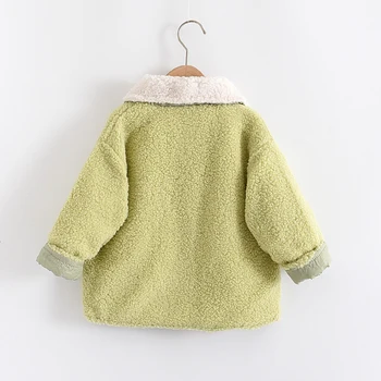 Menoea Meninas De Lã Vestuário De Inverno 2-7 Anos Nova Moda Infantil Outono Sólido Coats Crianças Doce Roupas De Bebê Coats