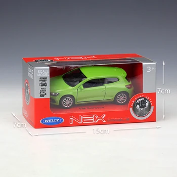 1:36 Fundido Modelos VW Scirocco Verde Modelo de Brinquedos carros de modelo à Liga de Carro Diecast de Metal Puxar Carro de Brinquedo Para o Presente Coleção