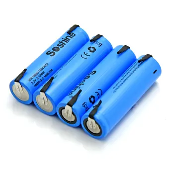 4pcs/monte Soshine LiFePO4 18650 3.2 V 1600mAh Bateria Recarregável com com guia Local de soldagem bateria