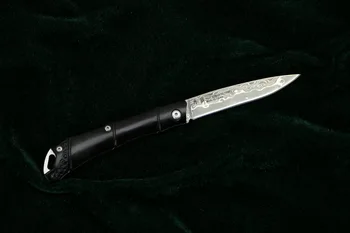 TIGEND CF5406 VG10 Aço Damasco faca Dobrável Ébano punho de Madeira da caça de sobrevivência camping facas de bolso EDC ferramentas práticas