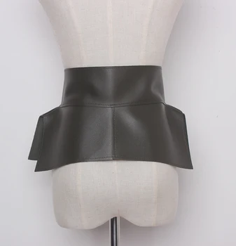 2020 Nova coleção primavera / verão de couro falso babados Cinto Peplum na Cintura de moda da Saia de Cintura Acessórios femininos Maré Todos-jogo
