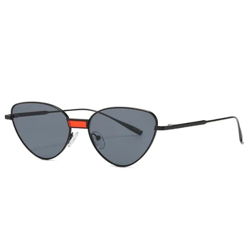 HBK Vintage, Armação de Metal Óculos de sol das Mulheres os Homens Steampunk Tendências de Olhos de Gato de Óculos de Sol Retro Pequeno Bonito Preto Marrom Vermelho Óculos