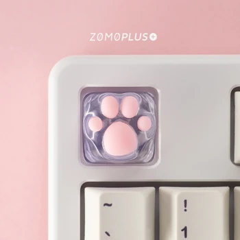 Personalidade Resina Transparente Kitty Pata de Artesanato -Gato Patas Pad Teclado Mecânico KeyCaps para a Cherry MX Opções