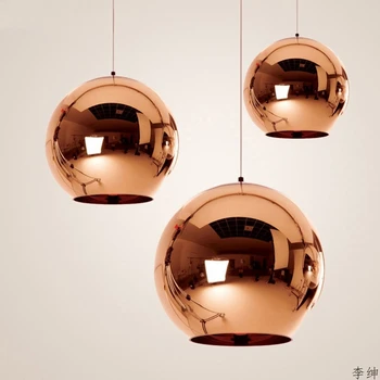 Nordic Simples Chapeamento de Bola de Vidro Luzes Pingente Restaurante Café Bar Pendurado LED luminária Casa de Decoração de Sala de estar Luminária