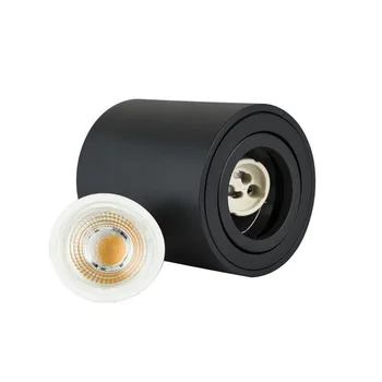 Montagem em superfície Ajustável LED Trimless emissor de luz Downlight Redondo GU10 Fixação do Cilindro de Teto para Baixo a Luz do Ponto do Quarto Lâmpada GU10 Acessorios
