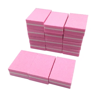 50pcs cor-de-Rosa 100/180 Mini lixa de Unha Buffer Esponja Quadrado Arquivo de Prego Bloco de Lixamento, Polimento Salão de Arte do Prego Ferramentas de Cal e ongle
