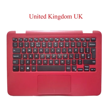 Laptop apoio para as Mãos UK FR teclado Para DELL Inspiron 11 3168 3169 P25T 0WMTT4 00GT04 0KYW5P 460.06Q0C.0003 vermelho com touchpad novo