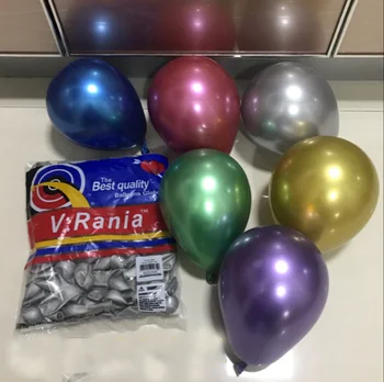 Chorme Balão Metalizado fontes do Casamento de 5 polegadas 50pcs Ouro Prata balões Infláveis do Ar Bolas Globos de Decoração de Festa de Aniversário