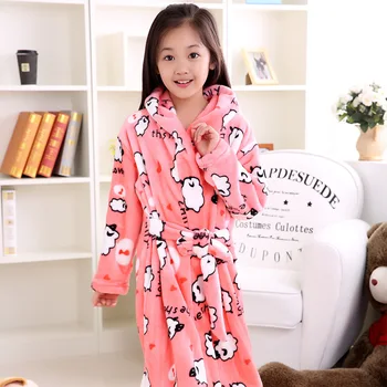 Crianças, Roupão de banho 4-13 anos Crianças do Bebê do Pijama Meninos Meninas rapazes raparigas Cartoon Pijamas Vestes Crianças Nighgowns Pijamas de Flanela
