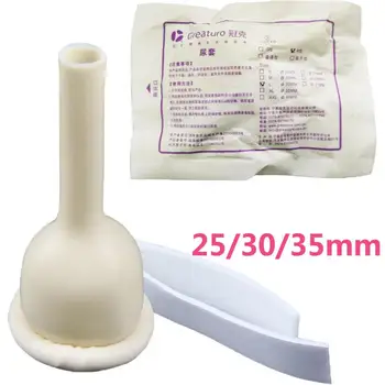 50pcs 25mm/30mm/35mm masculino externa do cateter descartáveis de uso único preservativo forma de recolha de urina de Látex saco de urina escolher mictório saco