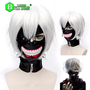 Tóquio Ghoul Cosplay Kaneki Ken Máscara Ajustável, Zíper Correia Festa de Halloween Prop Anime Máscara máscara de respiração
