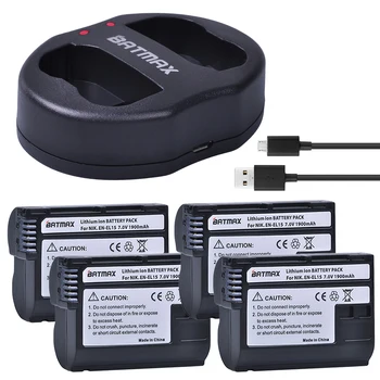 EN-EL15 PT EL15 ENEL15 de Bateria para Câmera+USB Carregador Dual para Nikon D600 D610 D600E D800 D800E D810 D7000 D7100 d750 ,Z6,Z7