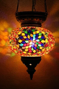 Turcos Pendurados Em Mosaico Lâmpada Marroquino Mosaico De Iluminação Pendurar Lanterna De Teto Lâmpada Luz Pendente