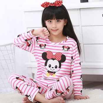 Mickey De Disney Conjunto De Pijamas Para Crianças, Crianças Meninos Meninas Rapazes Raparigas Outono Pijamas De Minnie Mouse Sofia Princess Manga Longa Pijamas Homewear