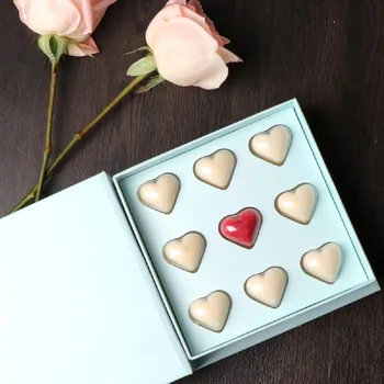 Dia dos namorados Caixa de Chocolate Doces Embalagem Caixa de Festa de Aniversário, Presente de Casamento a Decoração cor-de-Rosa Coração Azul Pacote