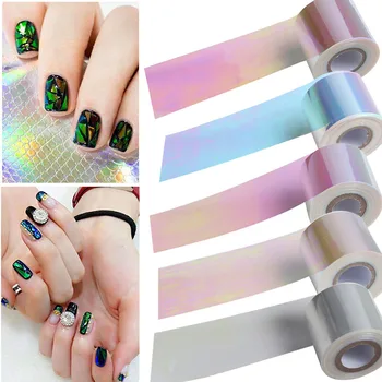 1 Rolo de Aurora do Prego de Vidro Adesivo de Folhas de Nail Art Design Decalque Quebrado DIY Manicure Decoração MH88