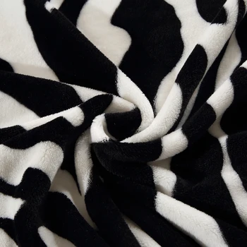 Super Macio E Confortável De Vison Feltragem Cobertor Zebra Padrão Listrado Floral Cobertor Jogado No Sofá-Cama De Viagem Respirável
