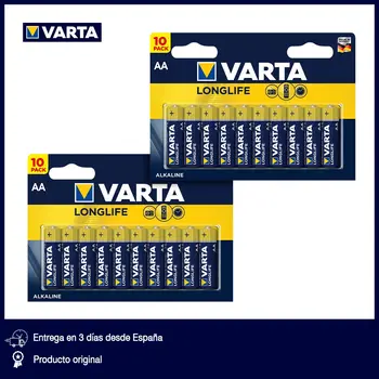VARTA Longlife - 2 Pack de 10 AA / LR6 / Mignon pilhas alcalinas de 1,5 V