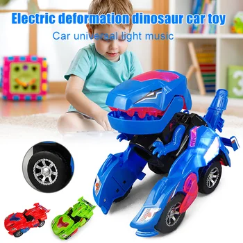 A deformação do Carro do DIODO emissor de Crianças de Dinossauros de Brinquedos Play Veículos com Luz de Piscamento de Música, Estilo Carro de Quebra-cabeça Brinquedos