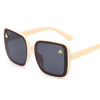 2019 Marca de Óculos de sol Oversized Mulheres de Luxo Gradiente de Óculos de Sol Grande Armação de Óculos Vintage UV400 Óculos abelhinha