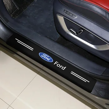 4pcs de Carro Emblema de Fibra de Carbono Porta do Carro Protetor de Soleira Adesivos para Ford Focus 2 3 1 MK2, MK3 MK1 Fusão Automotivo Bens Gadgets