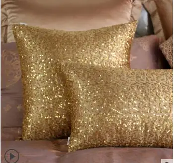 Reluzente de ouro capa de almofada lantejoulas lançar capas de almofadas sofá de cintura fronha decoração home
