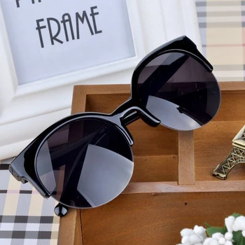 ALIKIAI de Luxo Espelho de NOVO Óculos de sol WomenMen Marca de Óculos Designer Senhora Rodada de Óculos de Sol Street Beat Oculos De Sol Gafas