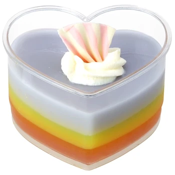 Novo 40PCS Mousse de Sobremesa em forma de Coração Copos de Plástico Pudim de copo Descartável Festa de Leite Tiramisu de Aniversário de Casamento de sorvete