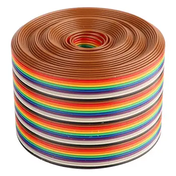 Colorido 40 Pinos Mini arco-íris Cabo de Fita de Fio IDC Cabo de 1,27 mm de Espaçamento passo Cabo de 5,08 cm de Largura