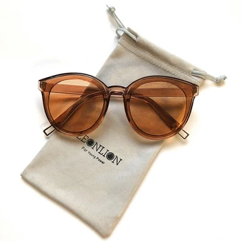 LeonLion 2021 Vintage Grande Armação Óculos de sol das Mulheres da Marca do Designer Oceano Lente Retro óculos de Sol UV400 Oculos De Sol Feminino