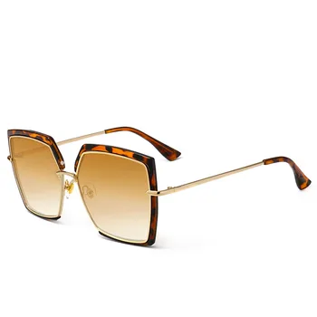 HBK de Moda as Mulheres da Praça de Óculos de sol da Marca de Luxo Designer Vintage Oversize Acetato de Armação de Oculos Óculos Preto Cinza