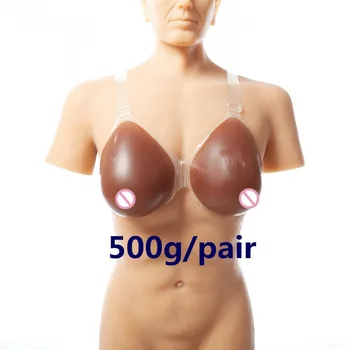 Artificial Preto Peito Peitos 500g / Par Copo Pequeno Travesti Falso Mamas de Silicone de Mama Formas de Mama Mamas Drag Queen