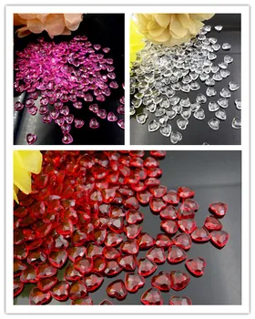 1000Pcs Acrílico Cristal Coração de Confete Esferas de Dispersão Para o casamento, a Decoração do dia dos Namorados