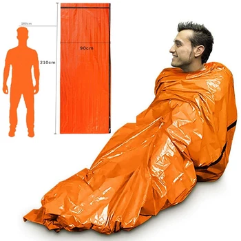 2-Pack de Emergência Saco de Dormir Térmico, Impermeável Cobertor de Sobrevivência para Acampar ao ar livre, Caminhadas