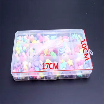 MHS.SOL Misto 250pcs DIY Solta Esferas de Acrílico Conjunto de Caixa de Acessórios Candy Color Crianças de Grânulos Com Caixa Para a Criança Pulseira&colar