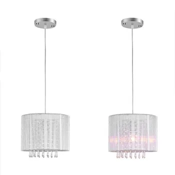 Moderno Preto Prata Escovado lustre de led lâmpadas LED Lustres de Cristal sala de lâmpadas de led de brilho da iluminação do pendente
