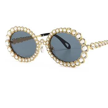 Retro vintage oval óculos de sol das senhoras de luxo diamante Tons de Óculos óculos de sol para mulheres marca designer feminino uv400