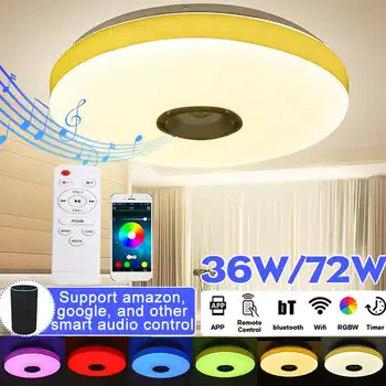 Suporte a wi-fi Moderna LED Luzes do Teto Dimmable RGB Música Lâmpada de bluetooth alto-Falante Remoto de Controle de APLICATIVO para a Sala de estar 110V/220V
