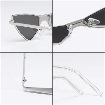 ENTÃO,&EI Vintage Triângulo Exclusivo Óculos de sol das Mulheres de Olhos de Gato Armação de Metal Coloridas Lentes de Óculos para Senhoras da Moda de Óculos de Sol Sombra UV400