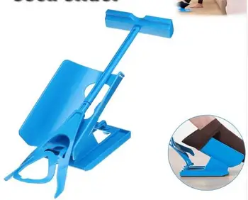 Mayitr 1pc Meia controle Deslizante Ajuda Azul Auxiliar Kit Ajuda a Colocar suas Meias Fora de Nenhuma Dobra Sapato Chifre Adequado Para Meias