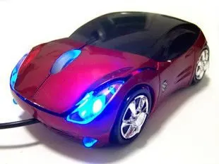 Nova Moda Vermelho/Azul 3D Mini do Carro do USB da Forma Óptico com Fio Mouse Ratos Para PC/Laptop/Computador