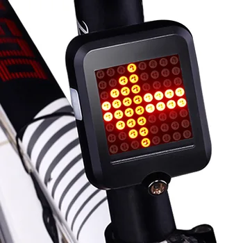 64 LED Inteligente de Bicicleta de Cauda Luz Laser Vermelho de Ciclismo Luz de Bicicleta piscas Luz Traseira USB Recarregável Lanterna de Bicicleta