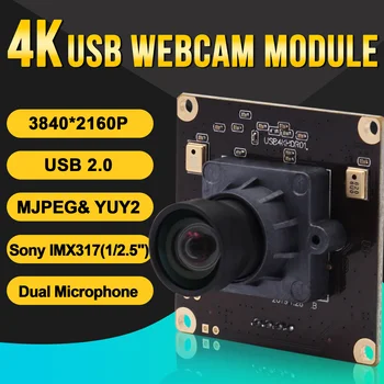 Alta Resolução de 4K, o Módulo de Câmera de 3840x2160 Sony IMX317 Mjpeg 30fps Mini USB Webcam de Vídeo da Câmera Web por um Módulo de Digitalização de Documentos