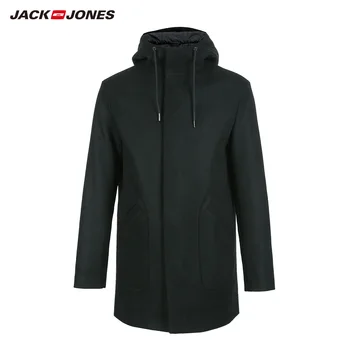 Jack Jones com capuz de lã de lazer longo casaco de inverno do mens Jaqueta| 218427506