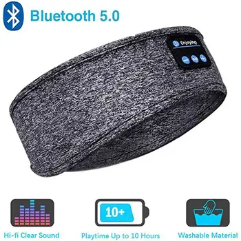 Sem fio Bluetooth 5.0 Turbante Fone de ouvido sem Fio Música Esportes Cabeça Mole Construído-Em Sono Música Máscara de Olho para o Treino Execução Yoga