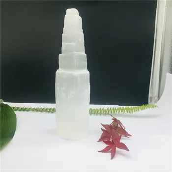 Selenita Cristal candelabrm reiki cura Clareza Mental gesso castiçal de cristal remover energia negativa Decoração 1pc