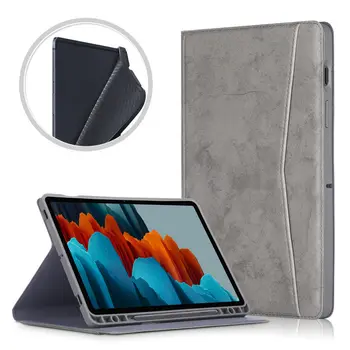 Novo PU Couro Para Samsung Galaxy Tab S7 Plus Caso com porta-Lápis Capa Para Galaxy Tab S7 T870 T875 11 polegadas Tablet Caso