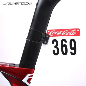 SILVEROCK Corrida Personalizado Número da Placa de Suporte de Bicicleta de Estrada de Triatlo de Placa de Placa de Suporte de Ajuste de Selim de Bicicleta DIY Decalques Adesivo